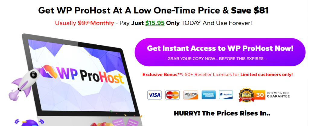 WP ProHost lifetime WordPress hosting offer details